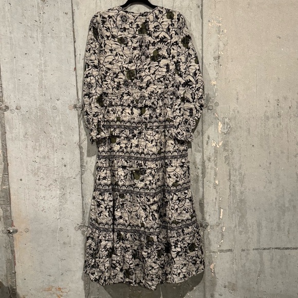 Caroline Constas NWT Size Medium Cotton Floral Print Tiered Midi Dress Wedding - Picture 2 of 8